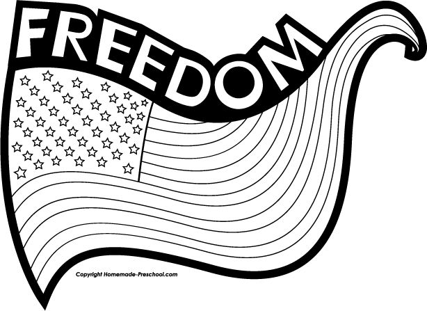 4th of July American Flag Clipart