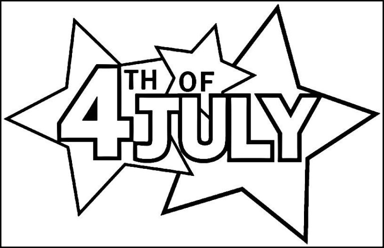 4th of July Clipart Black and White