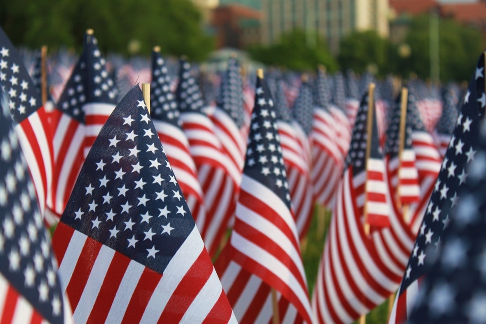 USA Memorial Day Flags